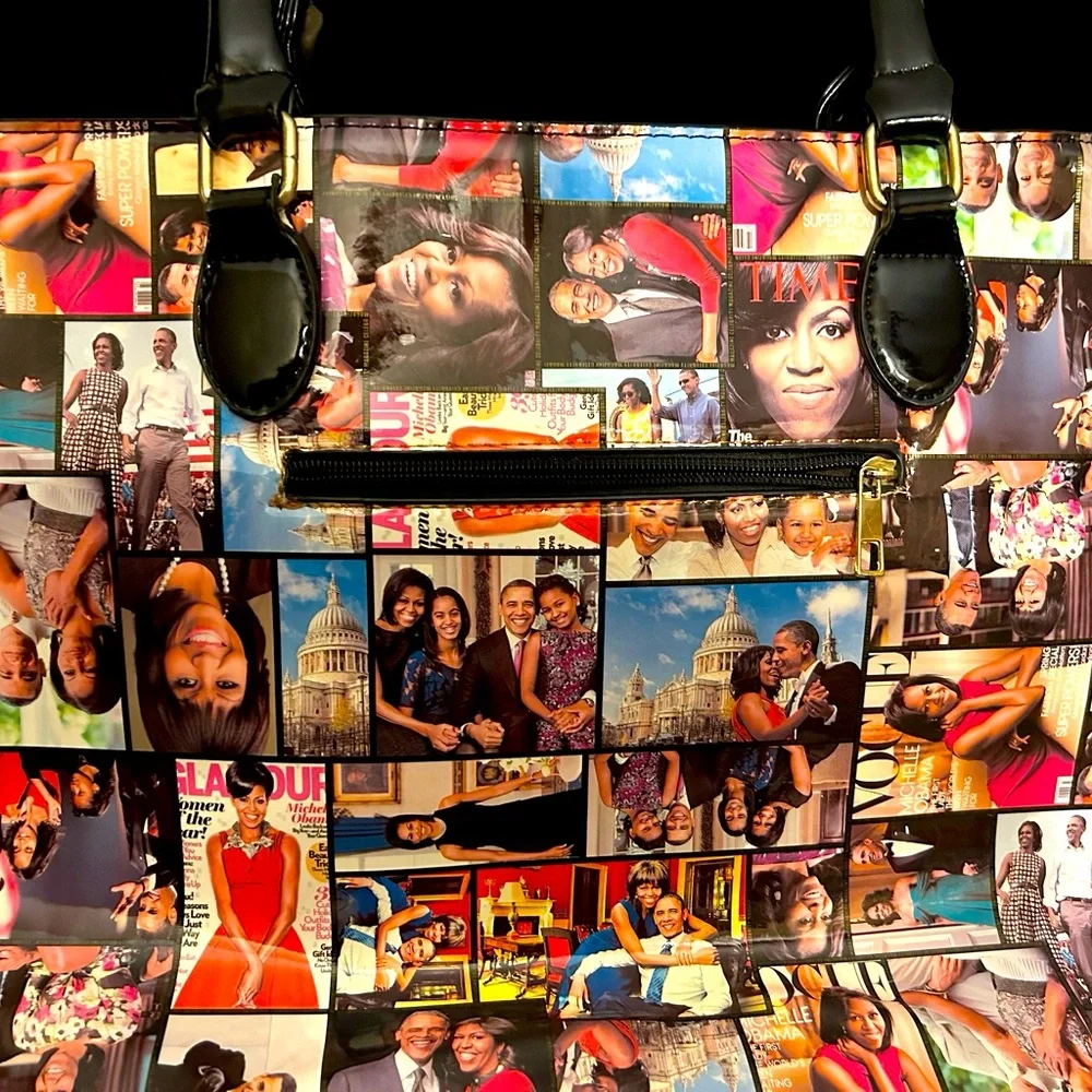 First Lady Michelle Obama glossy magazine cover tote bag. - Picture 4 of 6